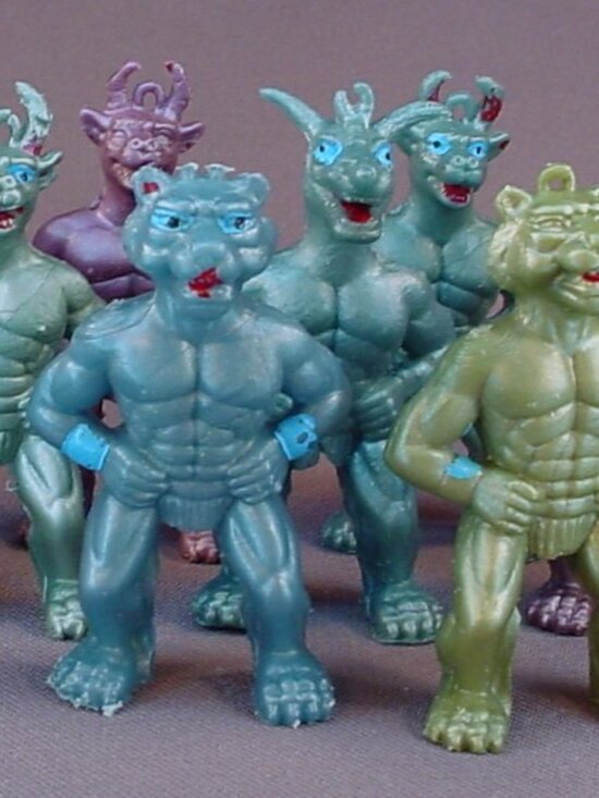 Vintage Other - Muscle Galaxy Warriors, Lot Of 11 PVC Pencil Topper Figures, Vintage Toys